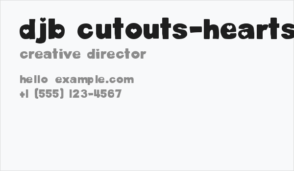 DJB Cutouts-Hearts Bold Business Card
