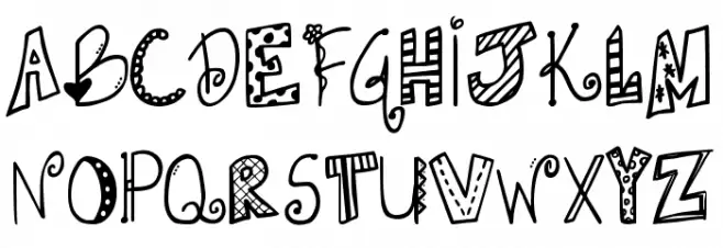 DJB Doodlie Beans Fuentes MAYÚSCULAS