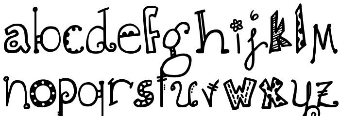 DJB Doodlie Beans Font LOWERCASE