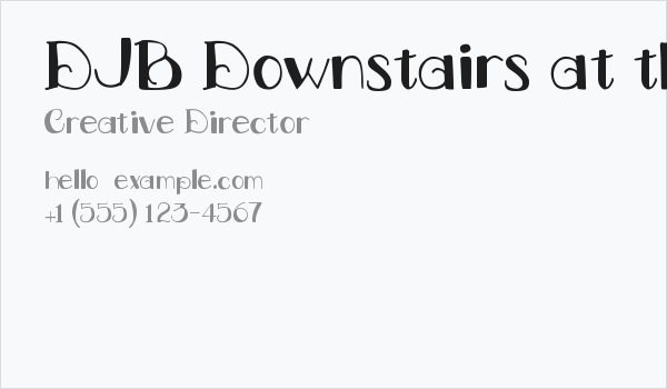 DJB Downstairs at the Abbey Business Card