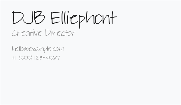 DJB Elliephont Business Card