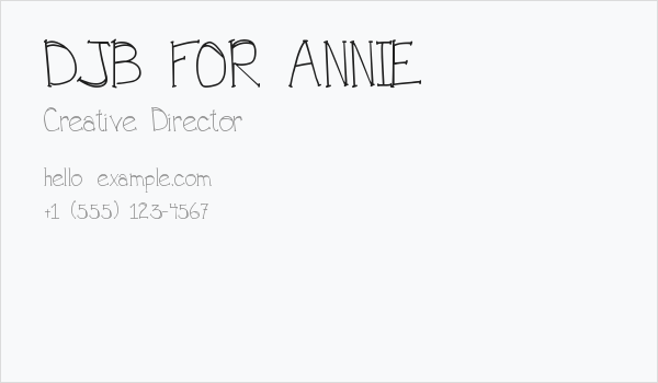 DJB FOR ANNIE Business Card