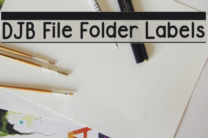 DJB File Folder Labels Schriftart examples