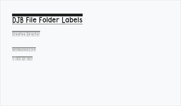 DJB File Folder Labels Business Card