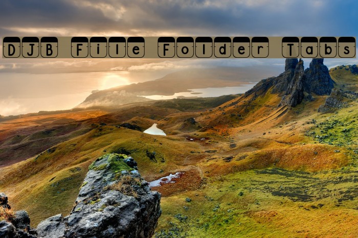 DJB File Folder Tabs Font examples