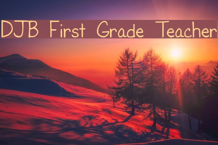DJB First Grade Teacher Font examples