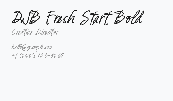 DJB Fresh Start Bold Business Card
