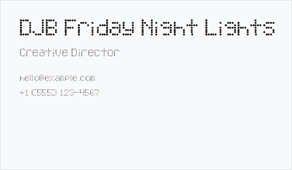 DJB Friday Night Lights Business Card