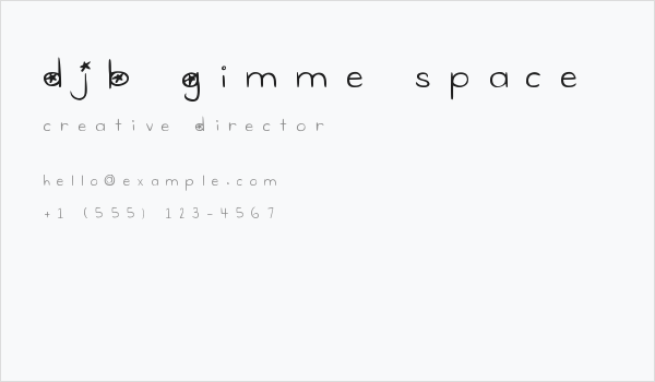 DJB Gimme Space Business Card