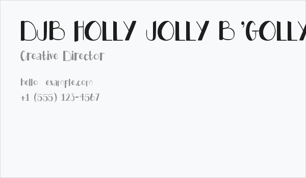 DJB HOLLY JOLLY B'GOLLY Business Card