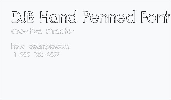 DJB Hand Penned Font Business Card