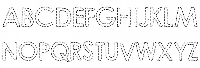 DJB Hand Stitched Alpha Шрифта ВЕРХНИЙ