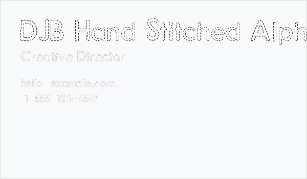 DJB Hand Stitched Alpha Business Card