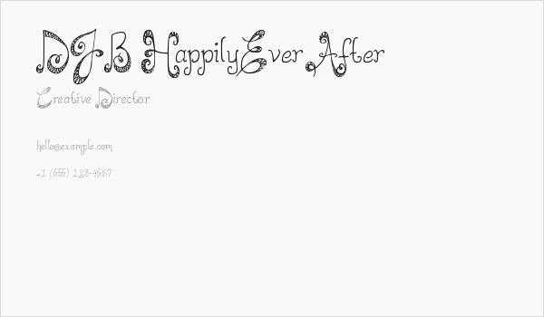 DJB HappilyEverAfter Business Card