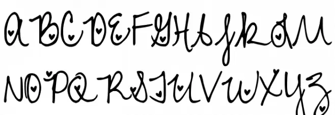 DJB Heart Attack Schriftart Groß