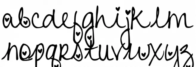 DJB Heart Attack Font LOWERCASE