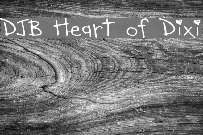 DJB Heart of Dixi Font examples
