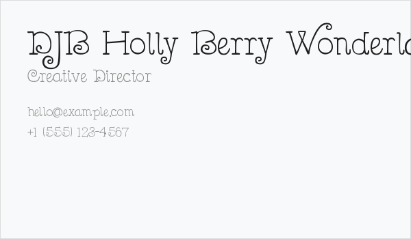 DJB Holly Berry Wonderland Business Card