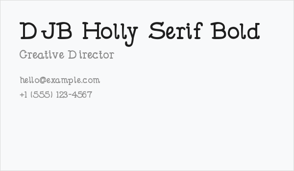 DJB Holly Serif Bold Business Card