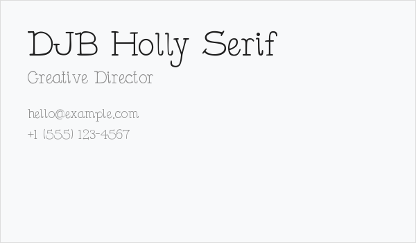 DJB Holly Serif Business Card