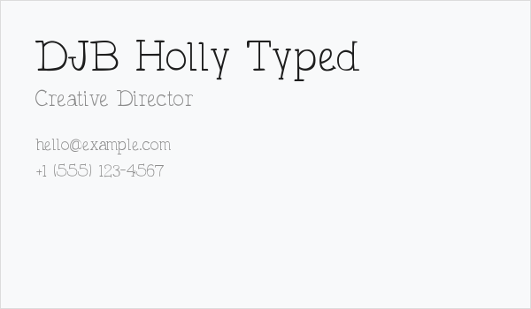 DJB Holly Typed Business Card