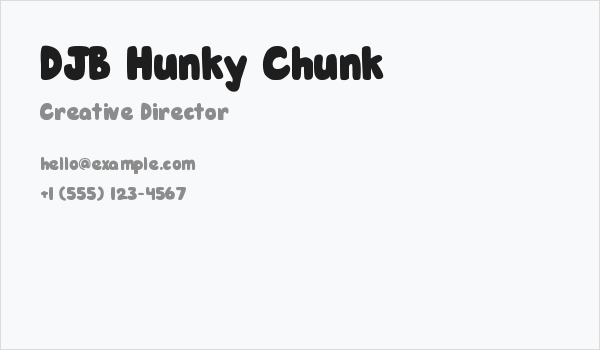 DJB Hunky Chunk Business Card