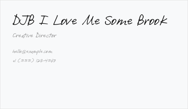 DJB I Love Me Some Brook Business Card