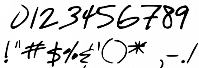 DJB In a Hurry Font OTHER CHARS