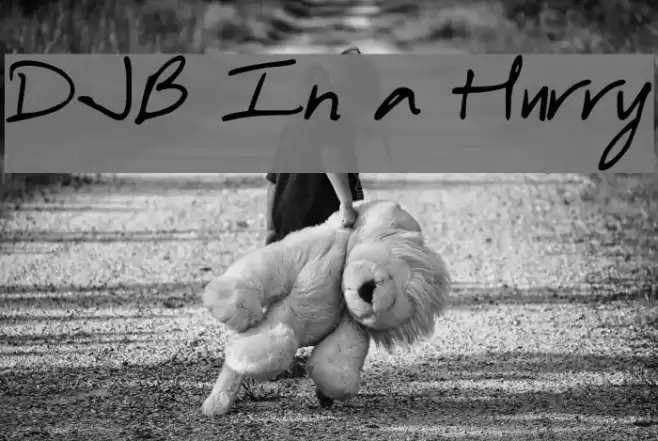 DJB In a Hurry Font examples