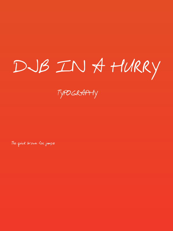 DJB In a Hurry Poster