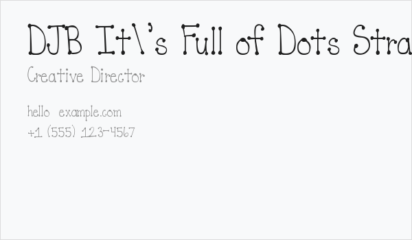 DJB It's Full of Dots Straight Business Card