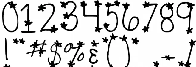 DJB  It's Full of Stars Font OTHER CHARS