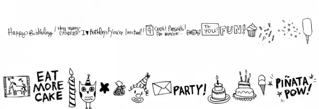 DJB It's My Birthday Fuentes MAYÚSCULAS