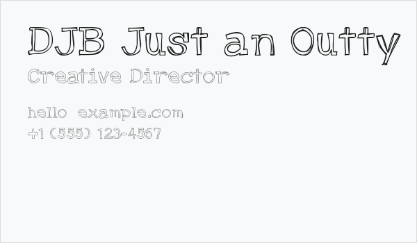 DJB Just an Outty Business Card