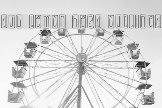 DJB Lemon Head Outlined Font examples