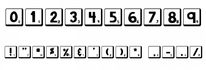 DJB Letter Game Tiles 2 Font OTHER CHARS