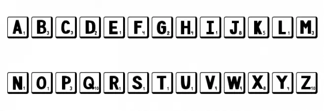DJB Letter Game Tiles 2 फ़ॉन्ट अपरकेस