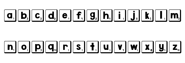 DJB Letter Game Tiles 2 Font LOWERCASE