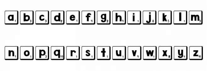 DJB Letter Game Tiles 2 फ़ॉन्ट लोअरकेस