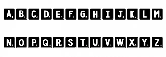 DJB Letter Game Tiles 3 フォント 大文字