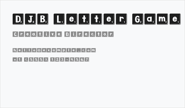 DJB Letter Game Tiles 3 Business Card