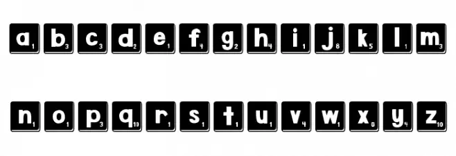 DJB Letter Game Tiles 3 Font LOWERCASE