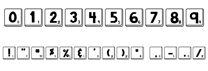 DJB Letter Game Tiles Font OTHER CHARS