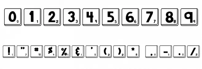 DJB Letter Game Tiles Font OTHER CHARS