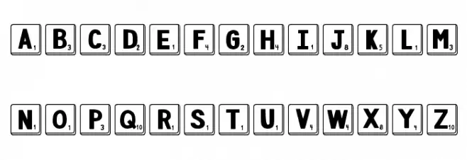 DJB Letter Game Tiles Fonte MAIÚSCULAS