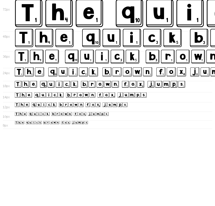 DJB Letter Game Tiles Waterfall