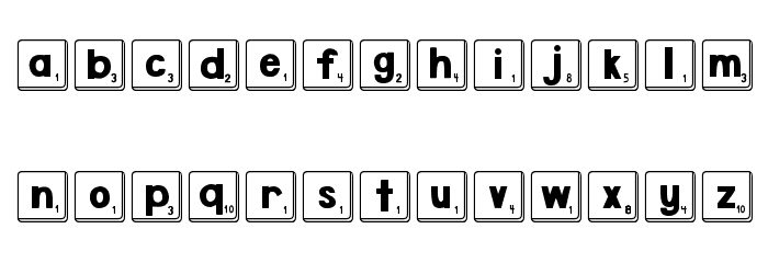 DJB Letter Game Tiles Font LOWERCASE