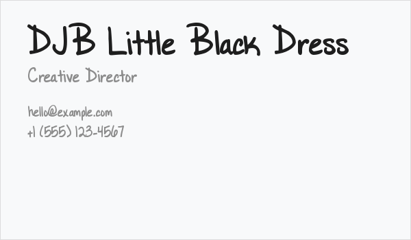 DJB Little Black Dress Business Card