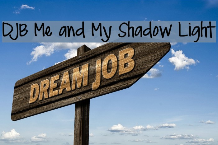 DJB Me and My Shadow Light Font examples
