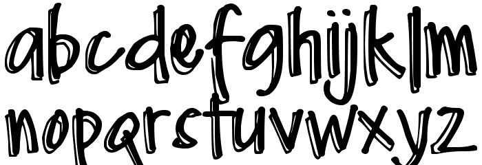 DJB Me and My Shadow Font LOWERCASE